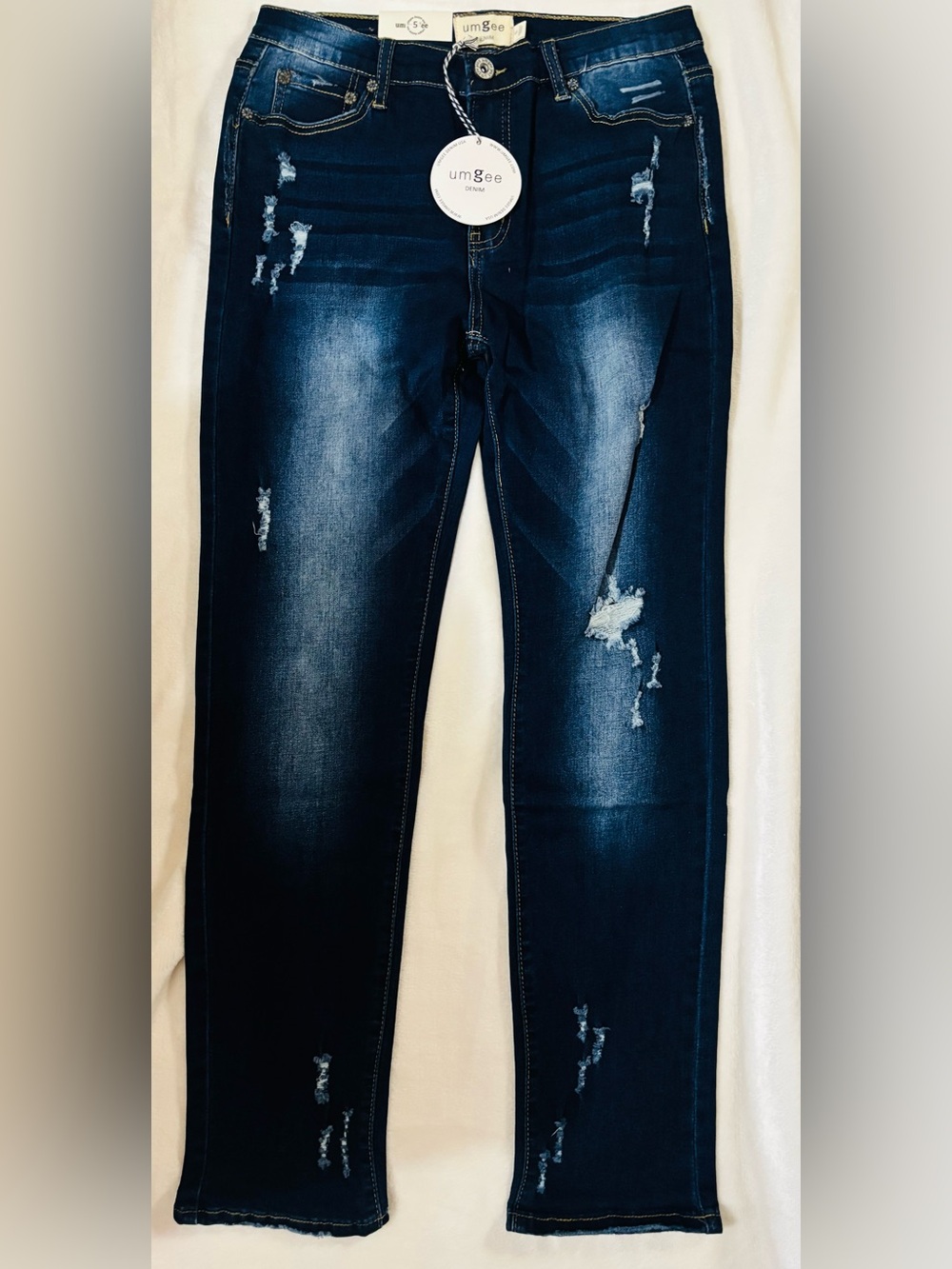 Umgee Dark Blue Slim Distressed Jeans